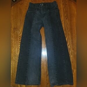 Girl Size 8 Old Navy Wide Leg Black Denim Two Tone Jeans